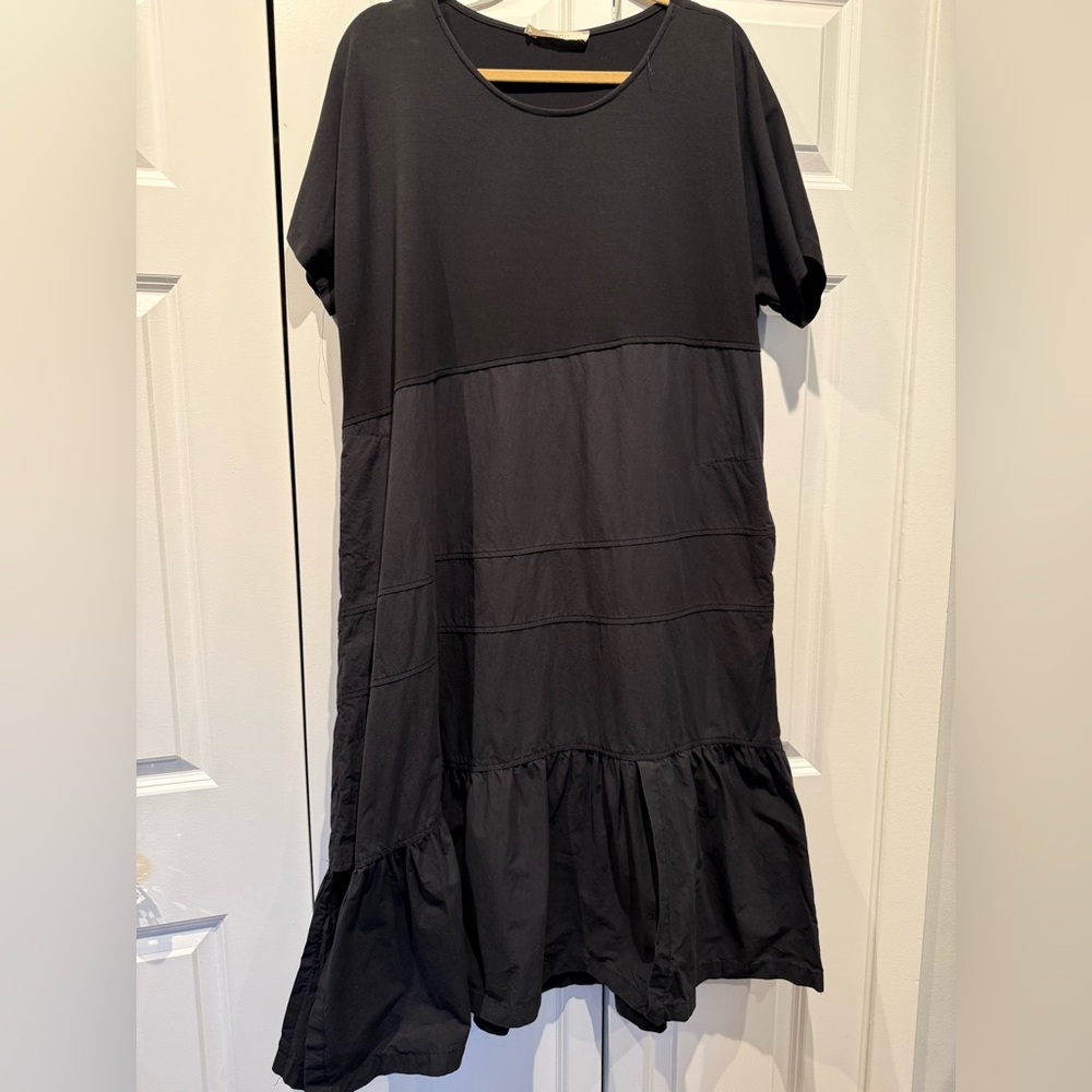 Black Alembika Tiered Black Dress one size